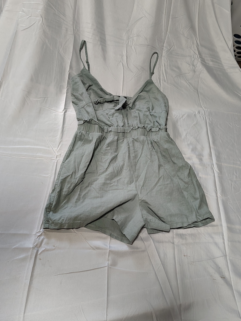 Ladies Medium Cute Woodland Safari Style Tie-Front Spaghetti Strap Romper